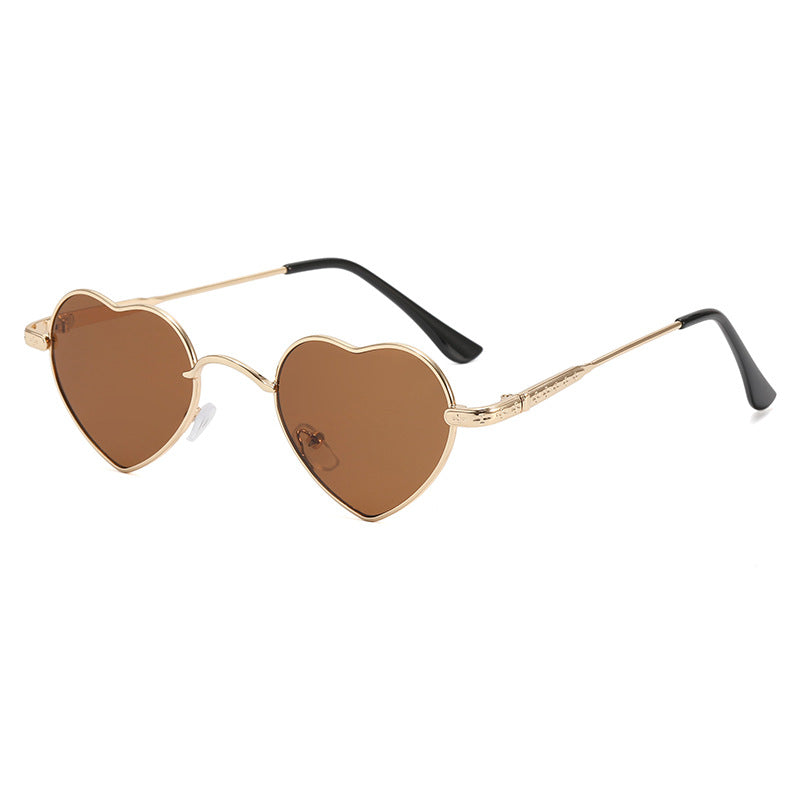 Damen Herzförmige Sonnenbrille mit filigranem Metallrahmen Brehn