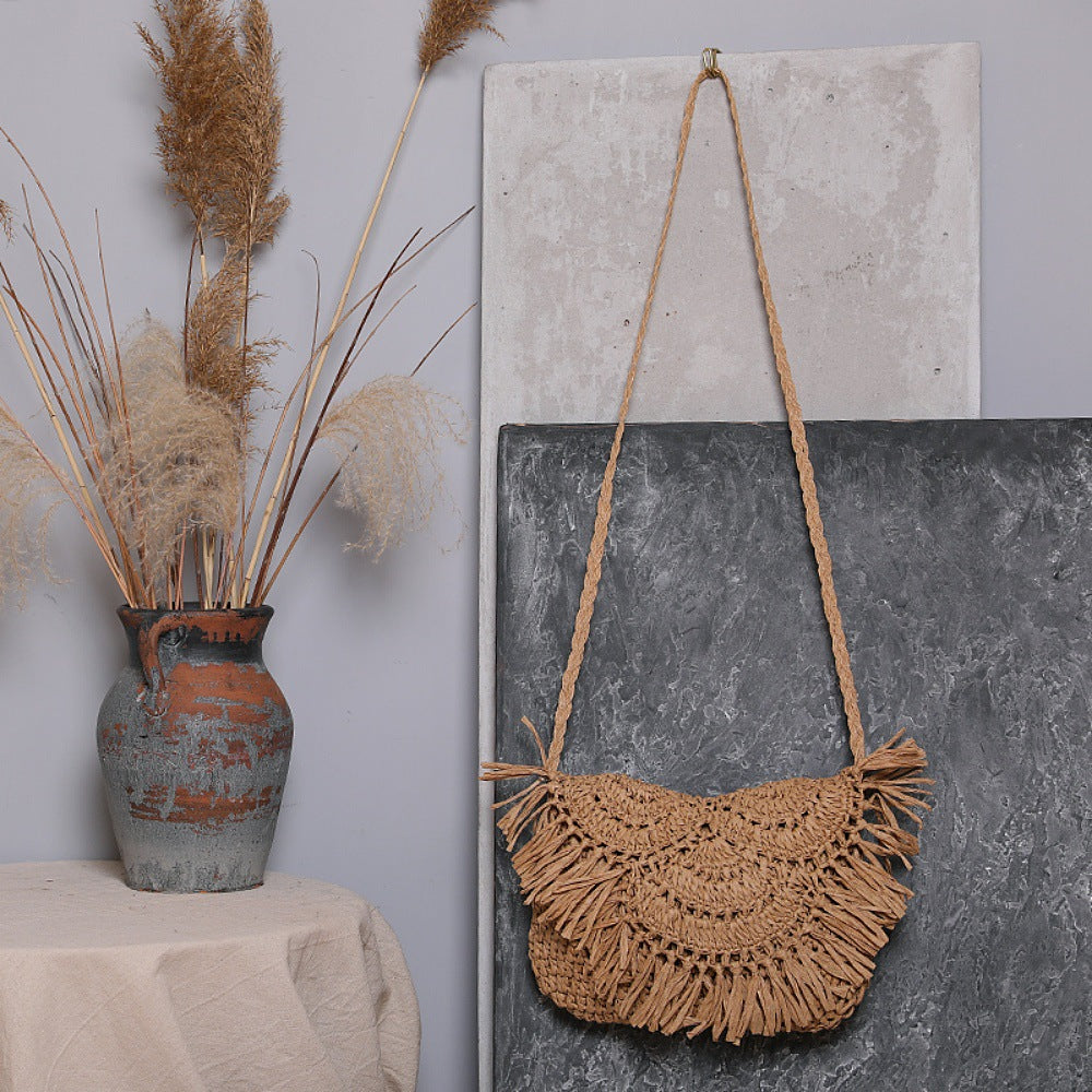Boho-Umhängetasche Aus Handgefertigtem Naturmaterial Brehn
