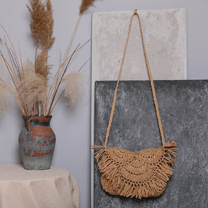 Boho-Umhängetasche Aus Handgefertigtem Naturmaterial Brehn
