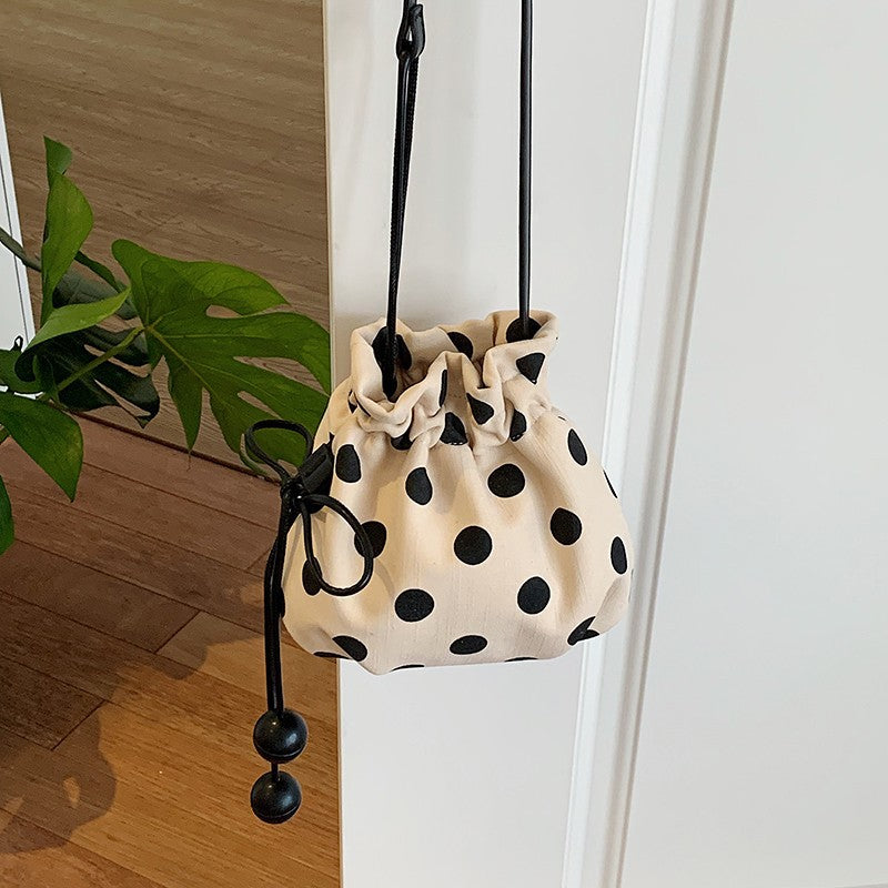 WoFun gepunkteter Mini-Handtasche mit Kordelzug Brehn
