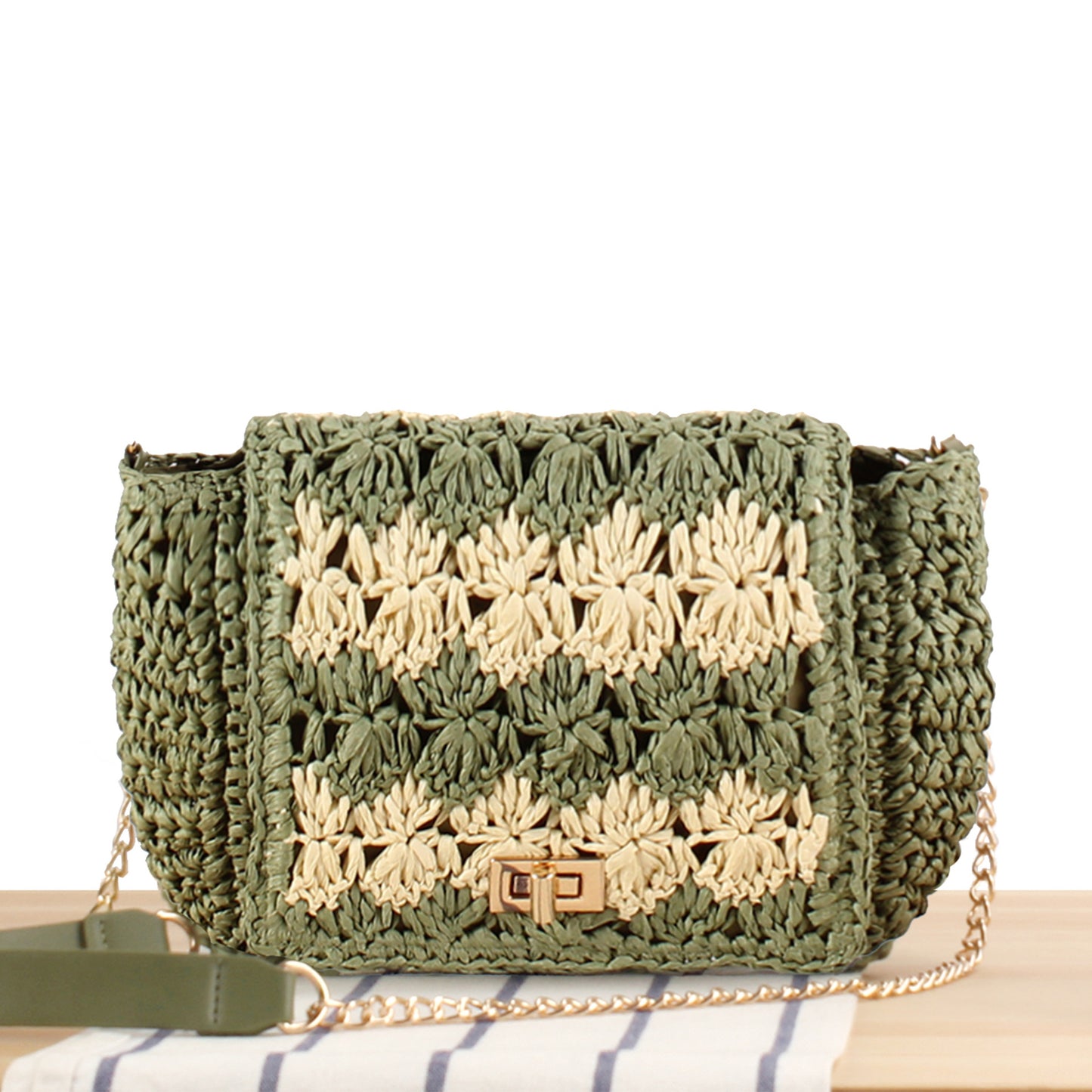 Handtasche Im Geflochtenen Blumenmuster Brehn