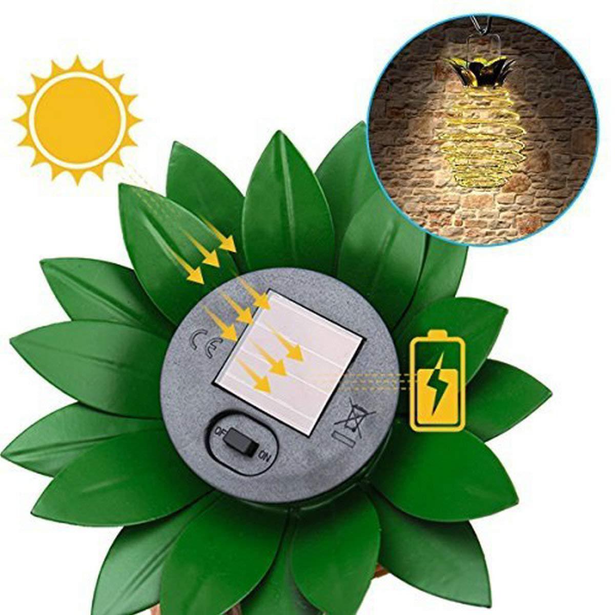Spiral Hängende Solar LED Laterne Mit Lotus Dach Und Tragegriff Brehn