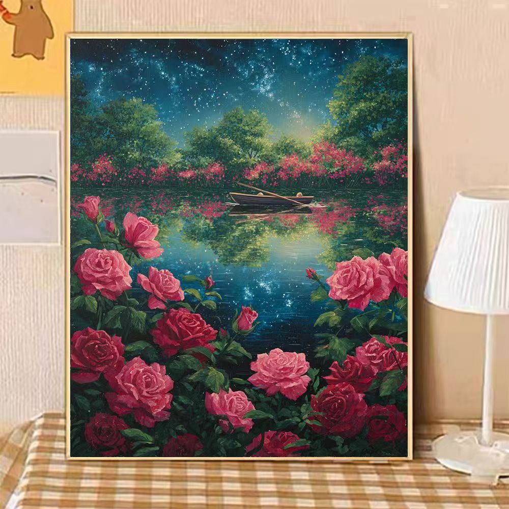 Szenische nächtliche florale Landschaft Leinwandkunst Brehn