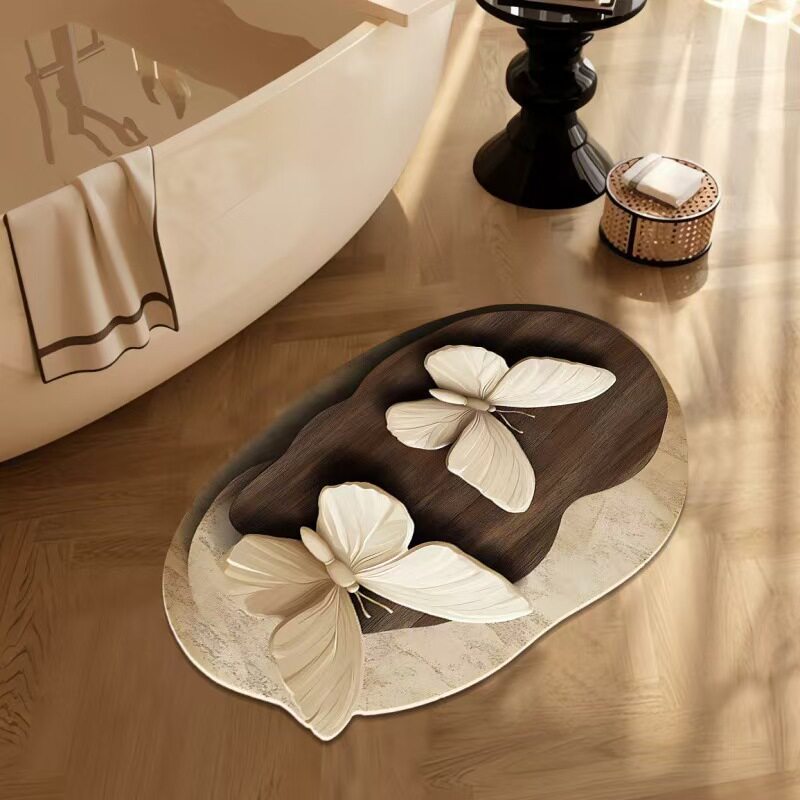 Florales Design Badezimmermatte Brehn