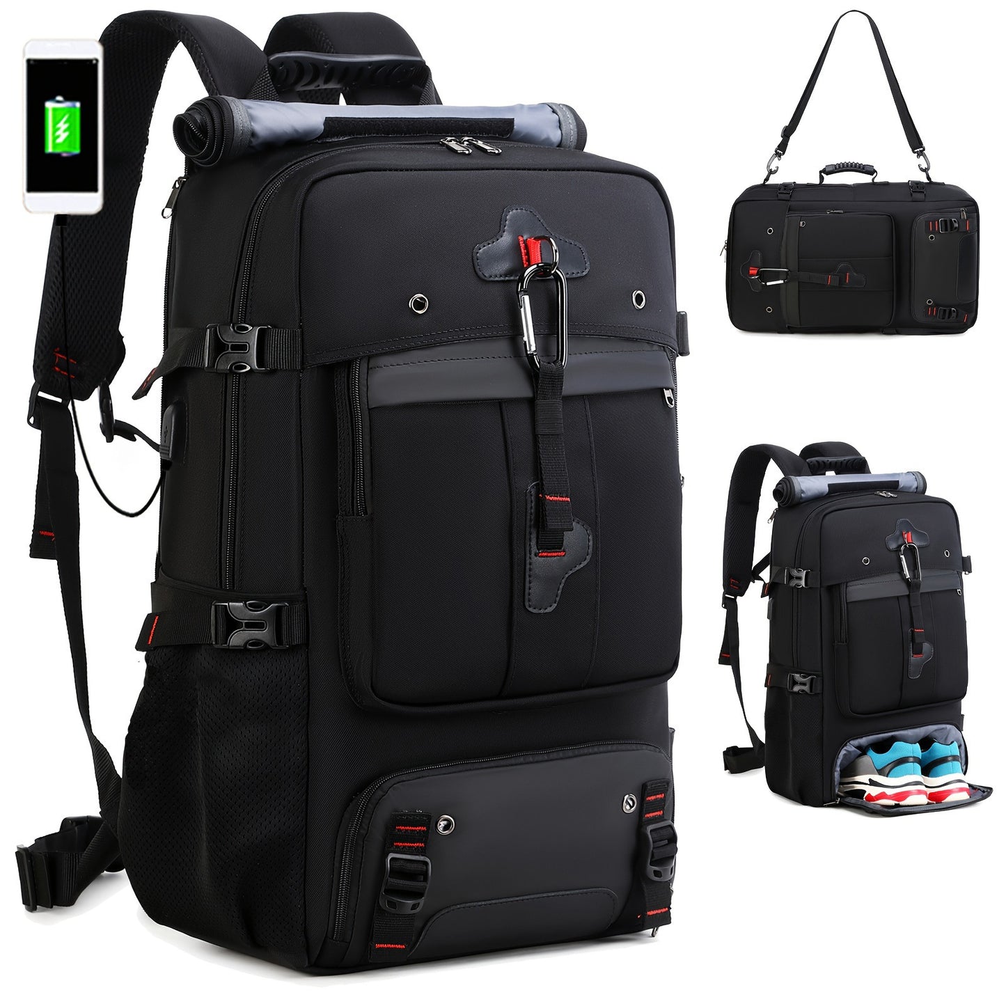 Unisex Multifunktionaler Rucksack mit integrierter Powerbank-Funktion Brehn