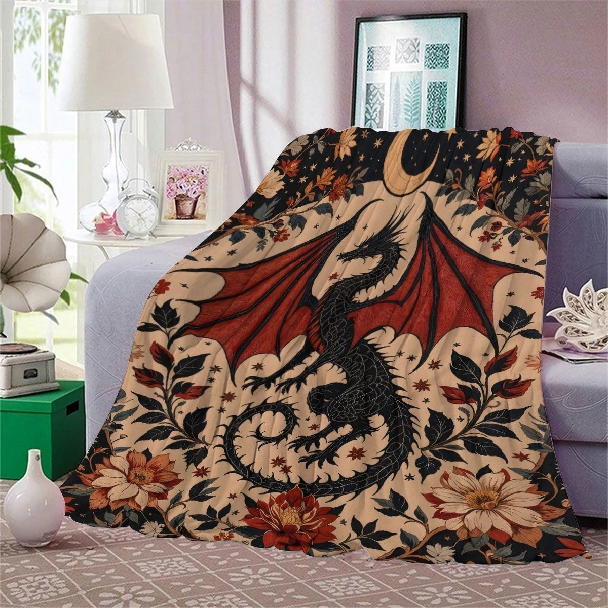 Drachen-Themen Mystische Fleece-Decke