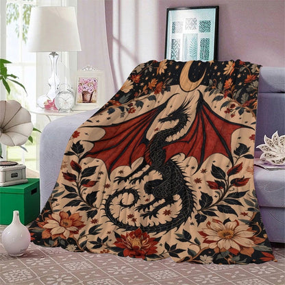 Drachen-Themen Mystische Fleece-Decke