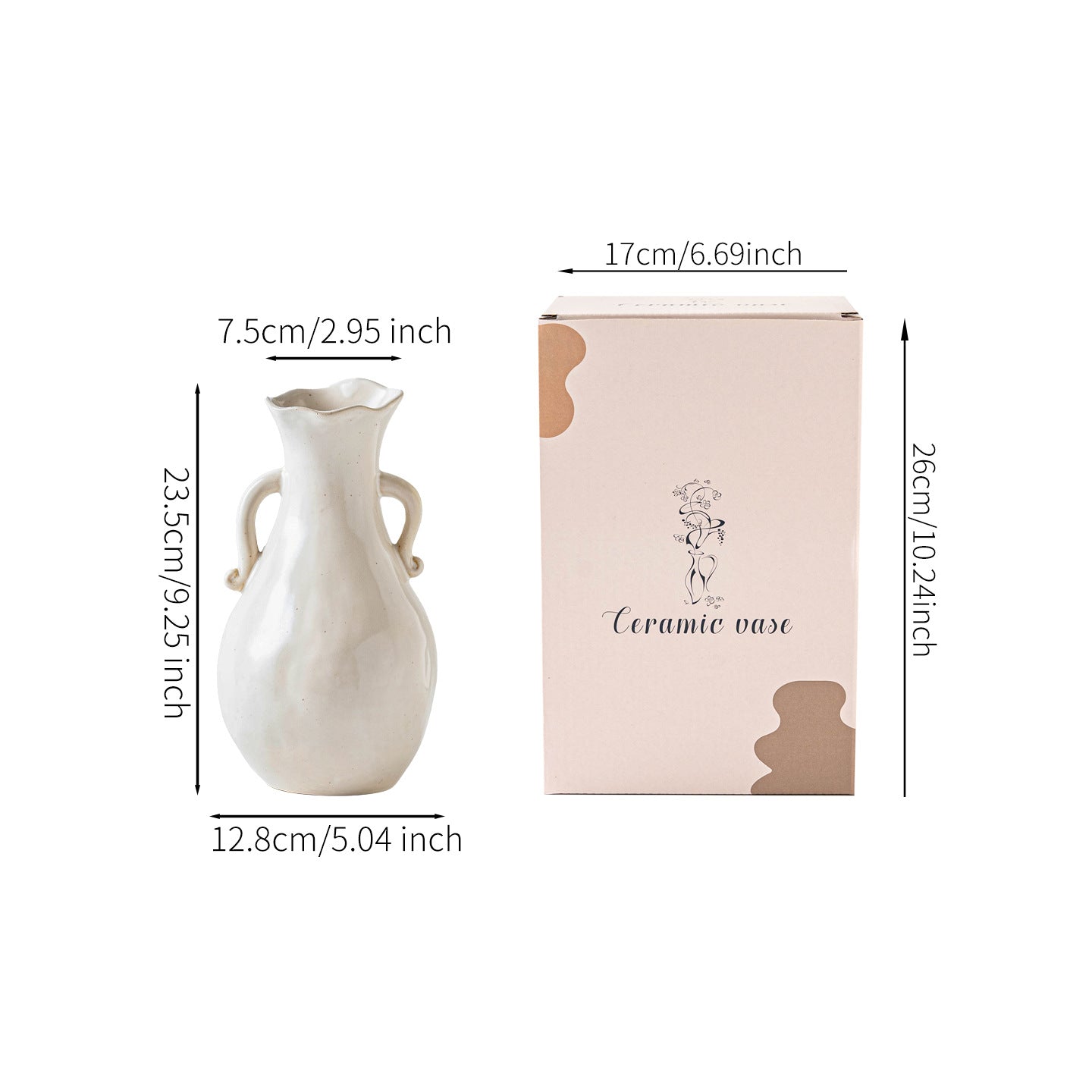 Handgefertigte Texturierte Keramikkanne Vase für Blumenarrangements