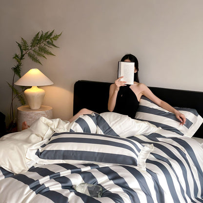 Luxuriöses Satin-Bettwäsche-Set mit elegantem Wellen- und Zebra-Muster