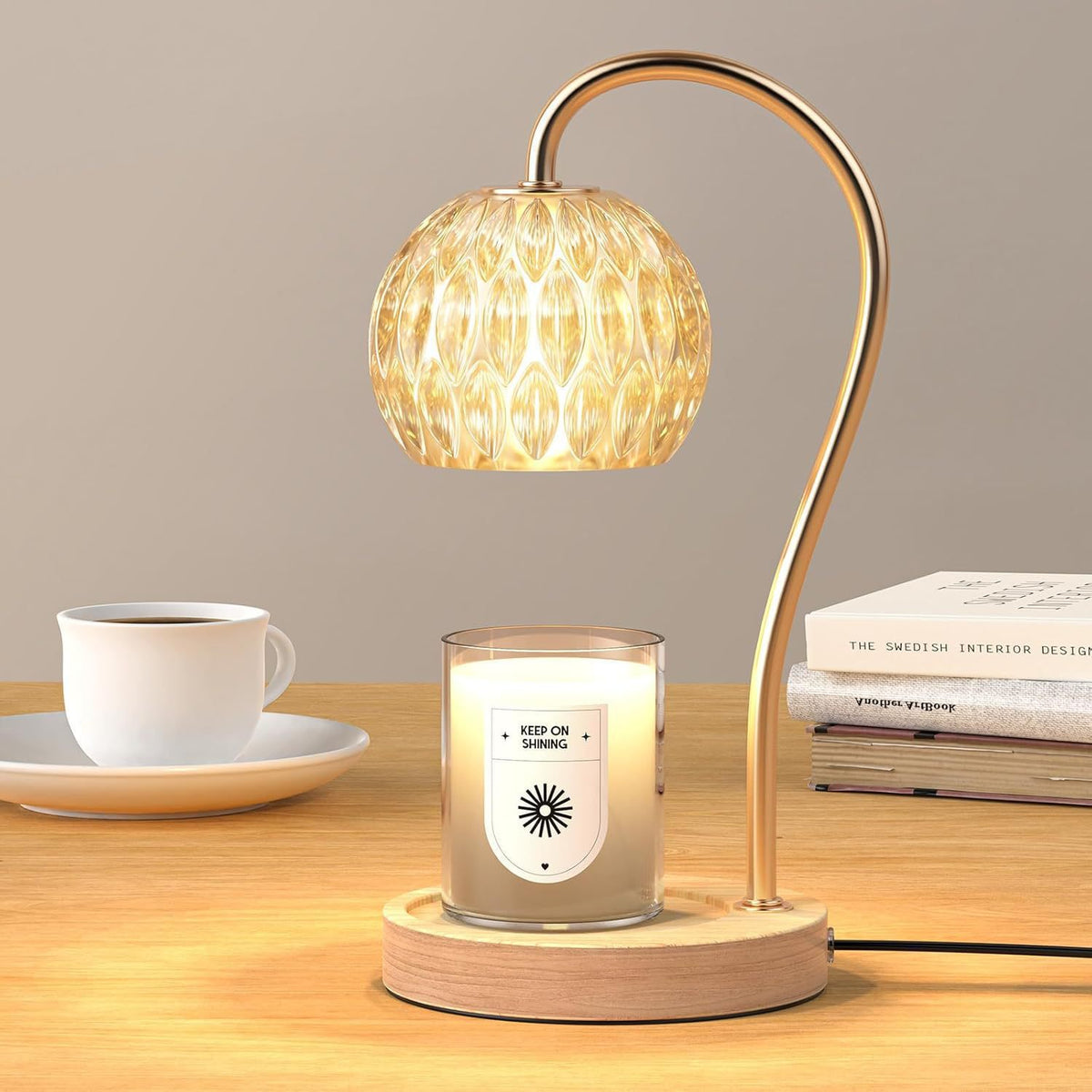 Vintage-inspirierte Glas-Tischlampe