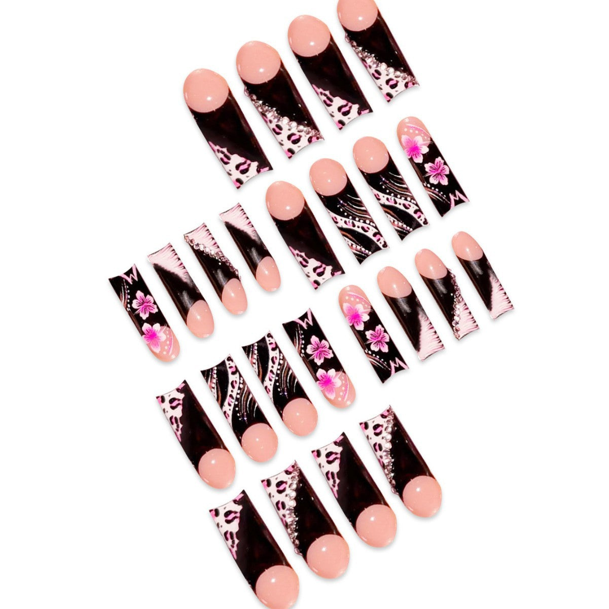 Künstlerisches Stiletto Press-On Nagelset Brehn