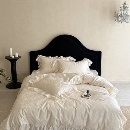Rüsch-Jacquard-Satin Bettbezug Set