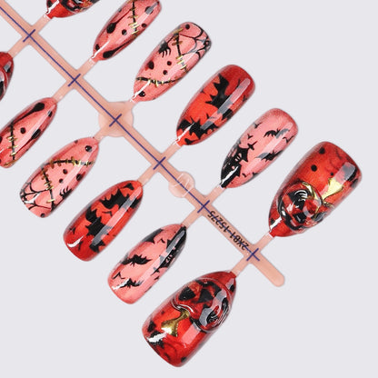 Kreatives Kunstnagelset mit gruseligen Halloween-Motiven Brehn