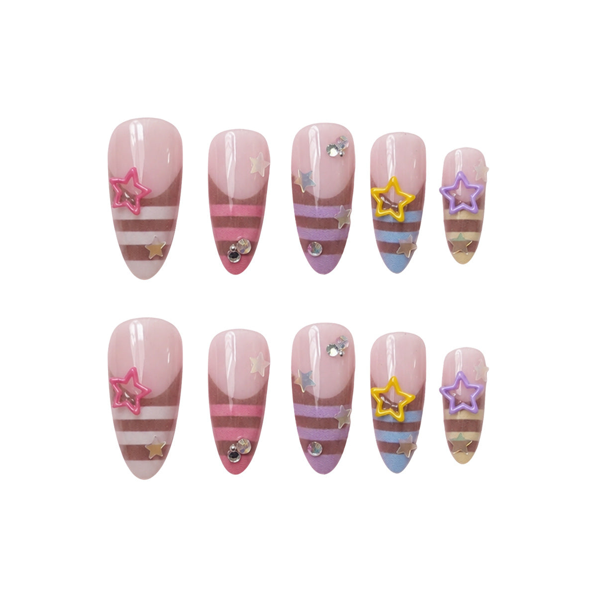 Künstlerische Stiletto-Nageldekorationen