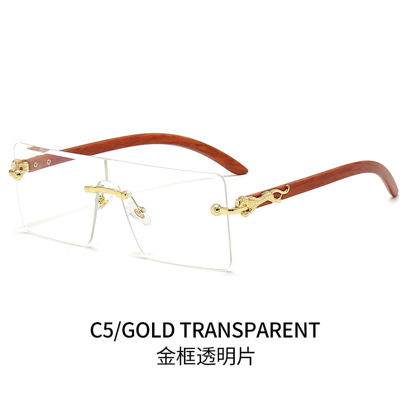 Damen oversized modische Sonnenbrille mit luxuriösen Holz- und Metallelementen Brehn