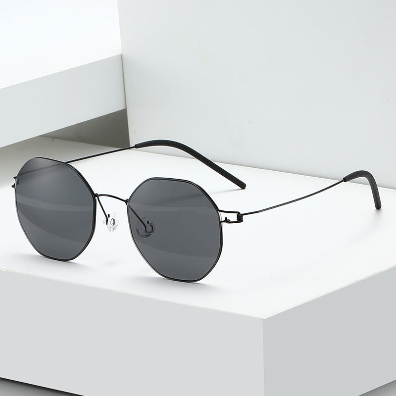 Damen geometrische Sonnenbrille mit hochwertigem Metallrahmen und verspiegelten Gläsern Brehn