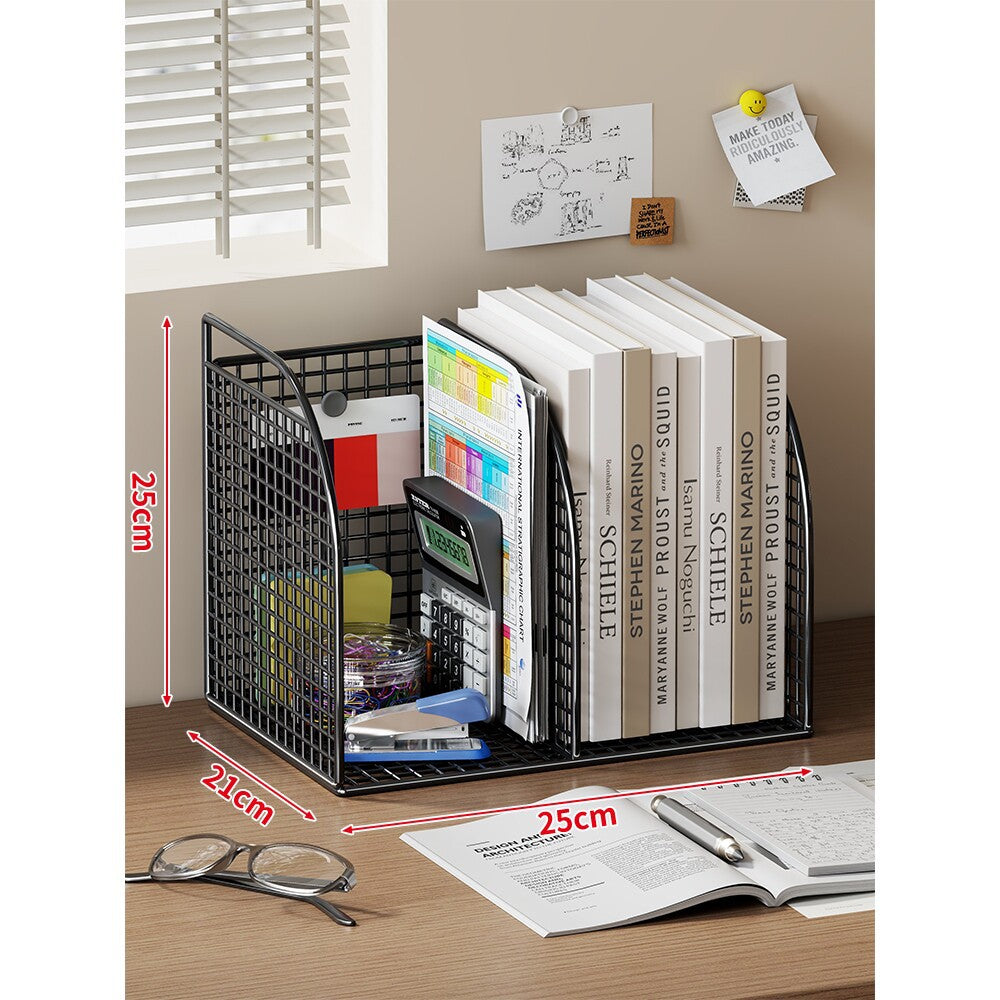 Mesh Desktop Multi-Compartment Datei- und Schreibwarenorganisator mit Stiftbecher