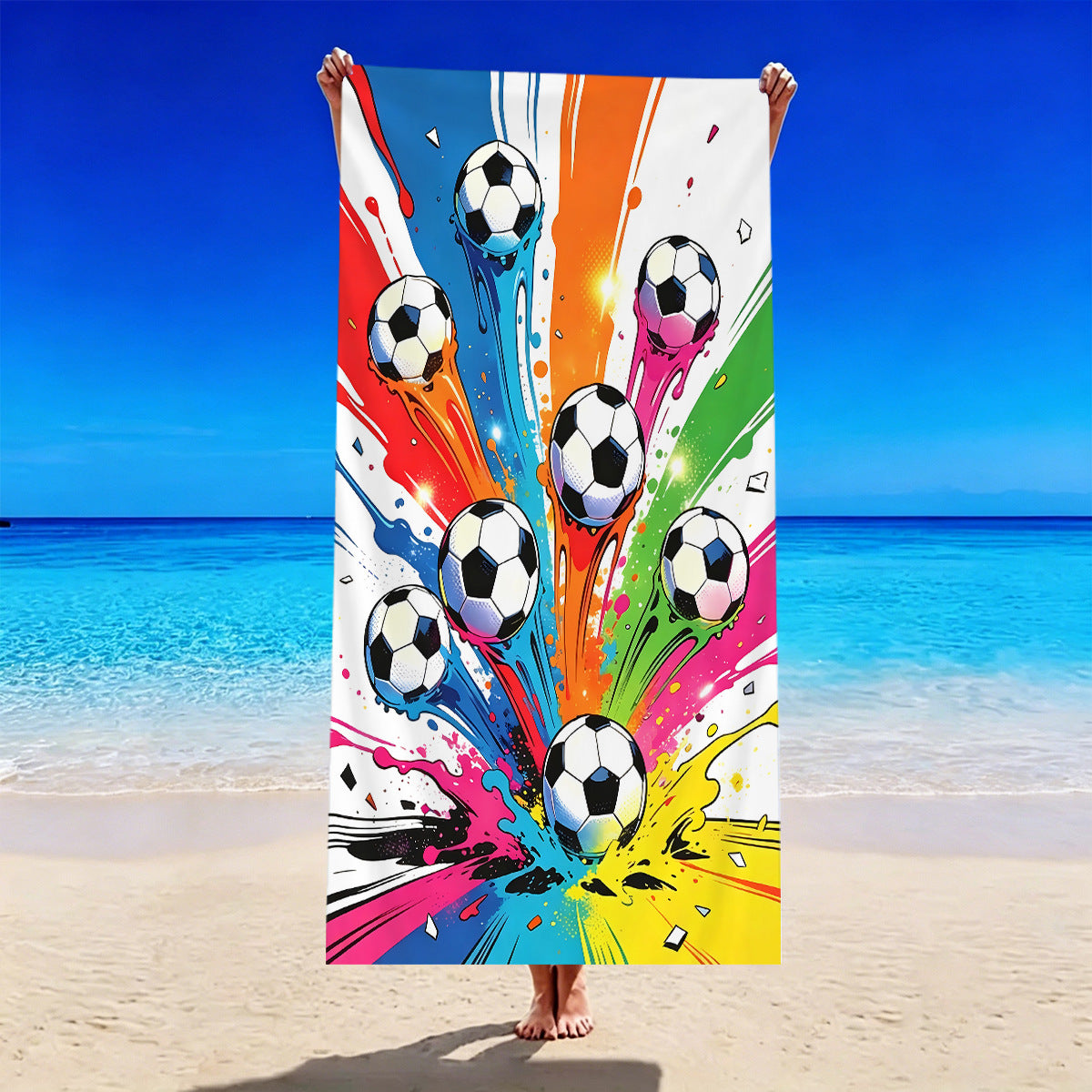 Fußball-Motiv Strandtuch Brehn