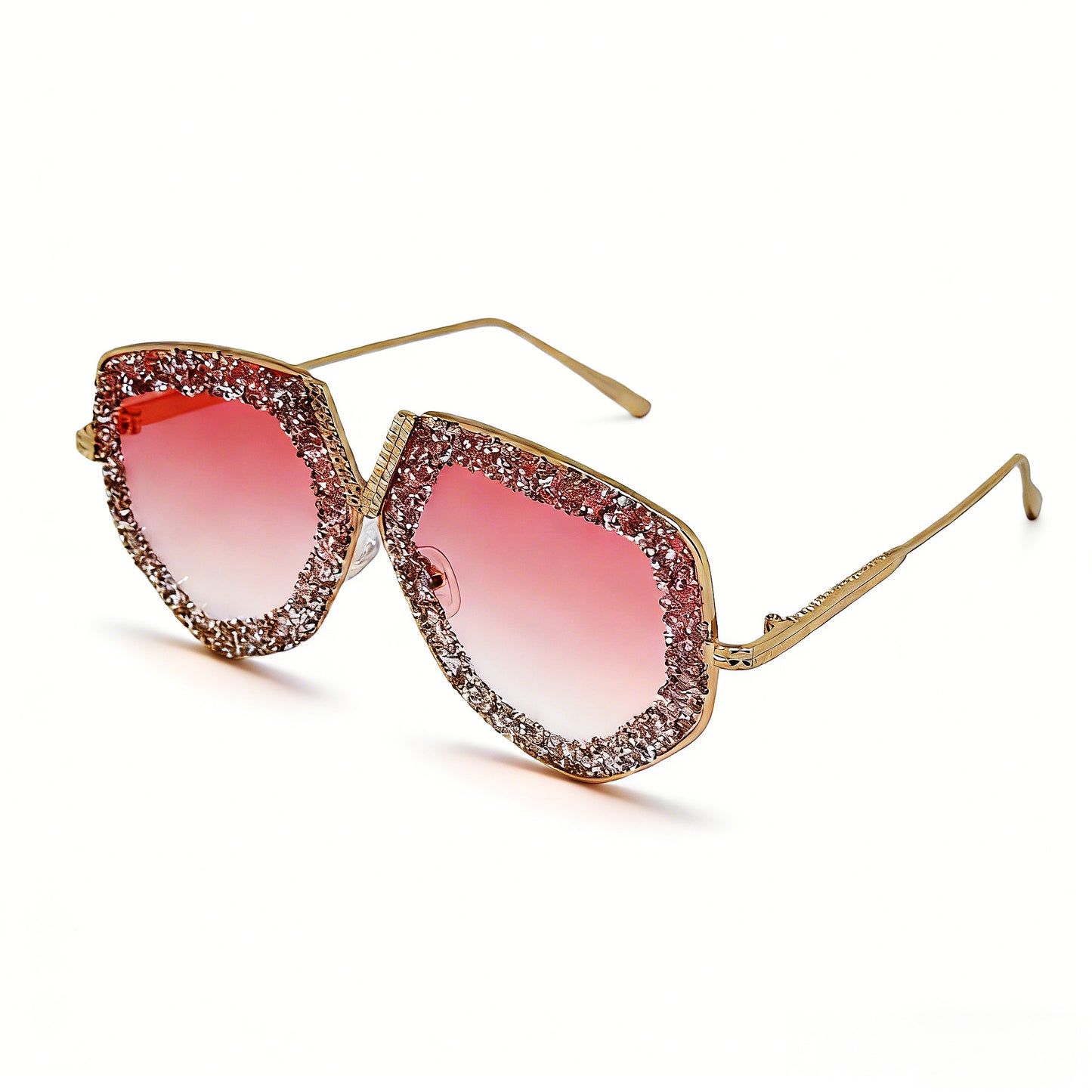 Damen modische Sonnenbrille mit glitzerndem Rahmen und eleganter Form Brehn