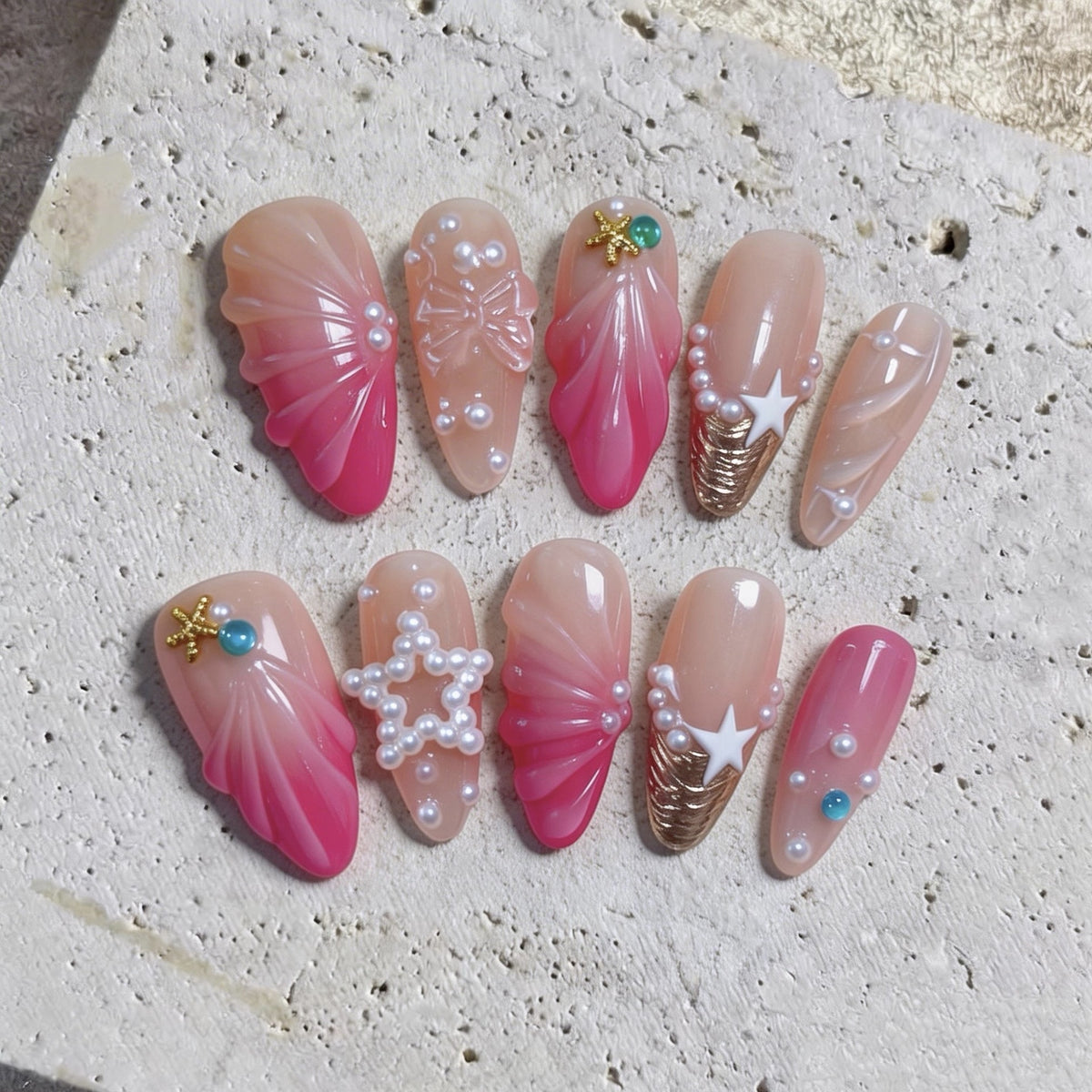 Dekorative 3D Nagelkunst Tipps Set