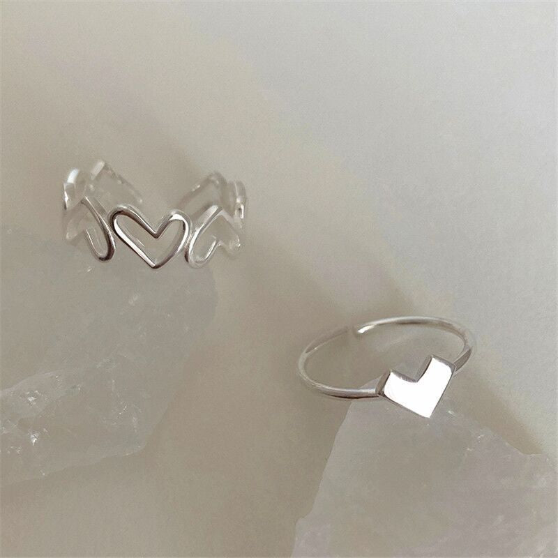 Elegante Herz- und Wellen Design Ring Brehn