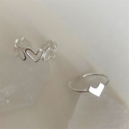 Elegante Herz- und Wellen Design Ring Brehn