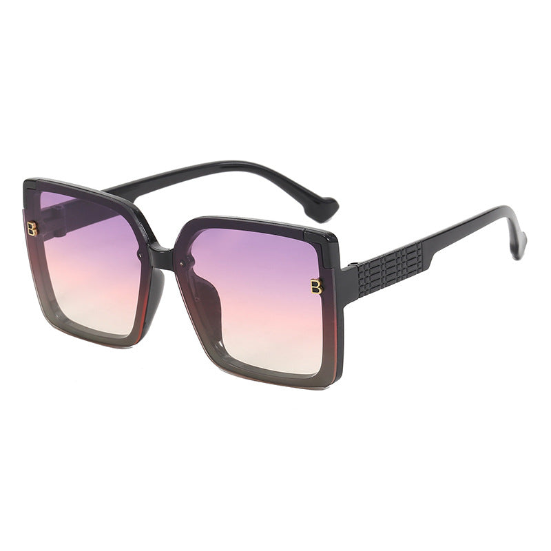 Damen modische quadratische Sonnenbrille mit strukturierter Bügelgestaltung Brehn