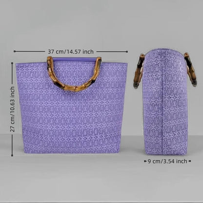 Elegante Baumwolltasche mit Bambusgriffen Brehn