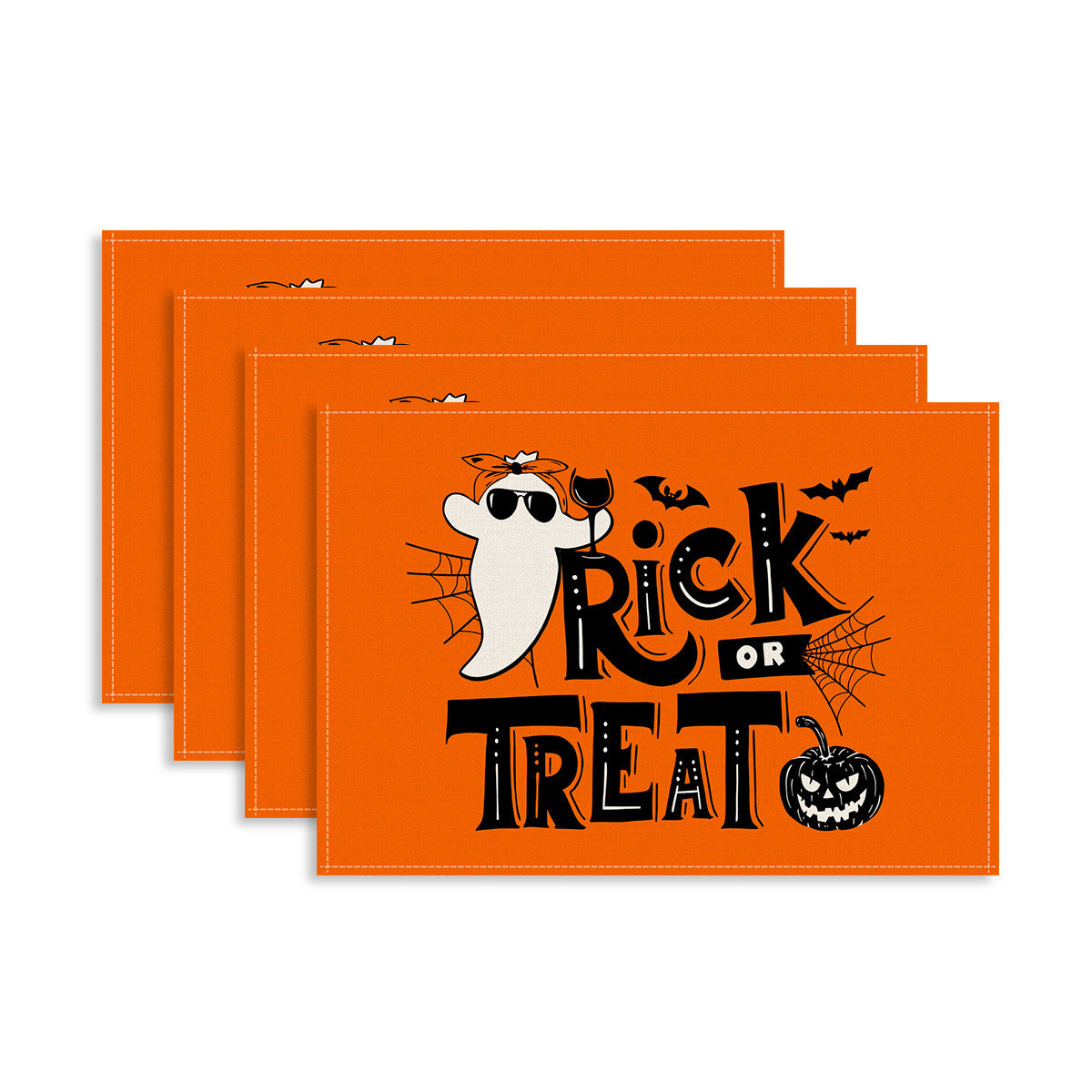Mehrteiliges Halloween-Tischset aus abwischbarem Vinyl rutschfeste Platzdeckchen