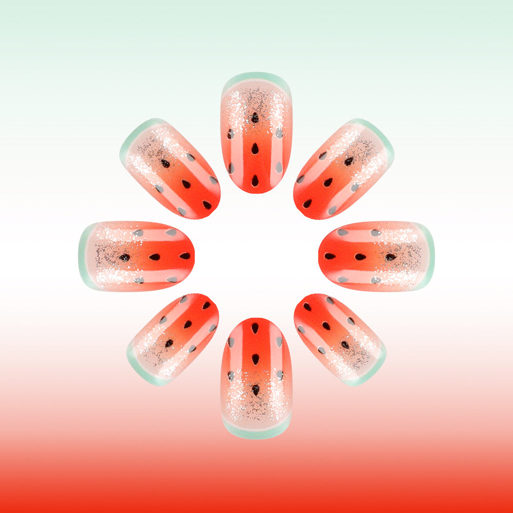 Spaß mit Wassermelonen-Themen-Nagelkunst Brehn