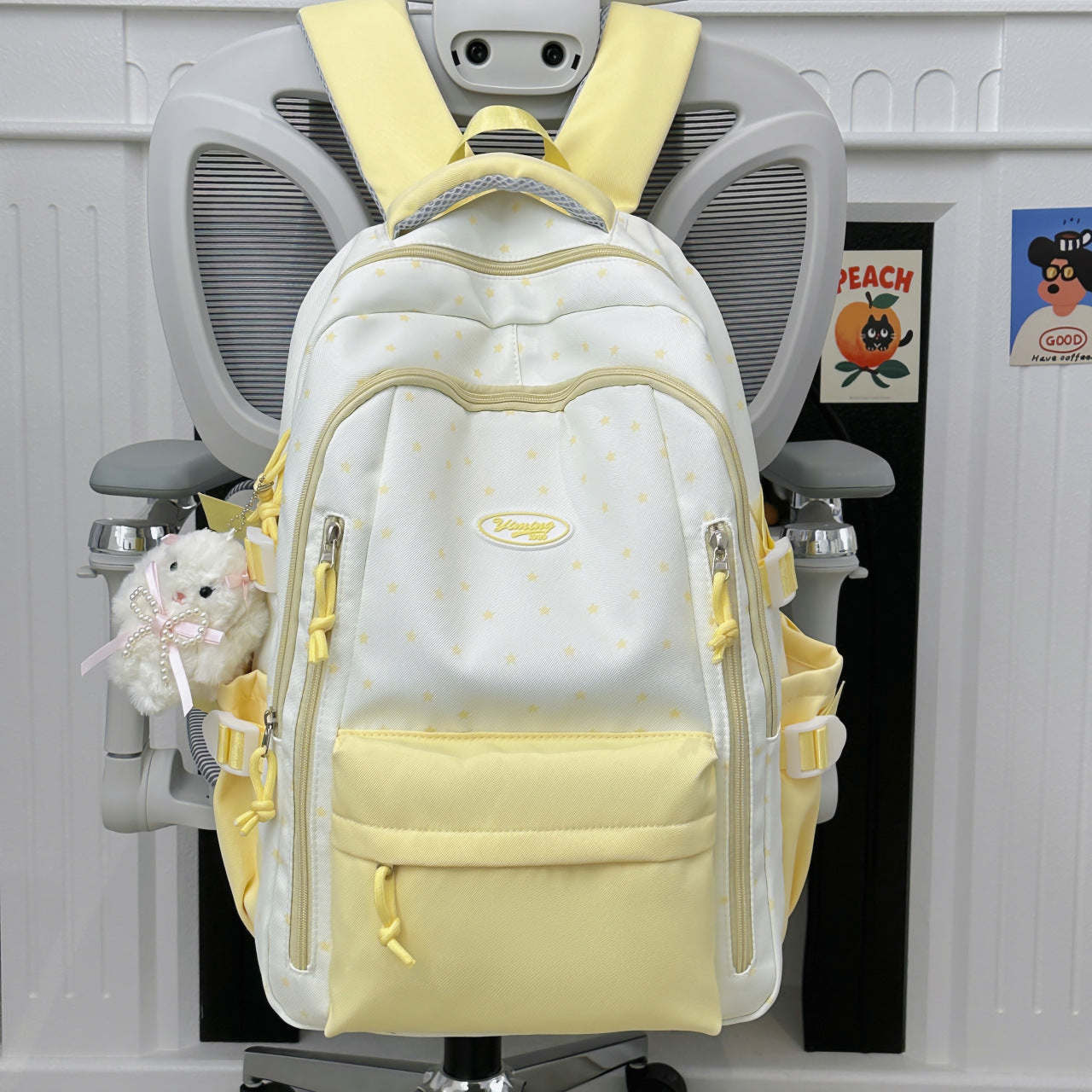 Chic multifunktionaler Schulrucksack mit Stern-Applikationen