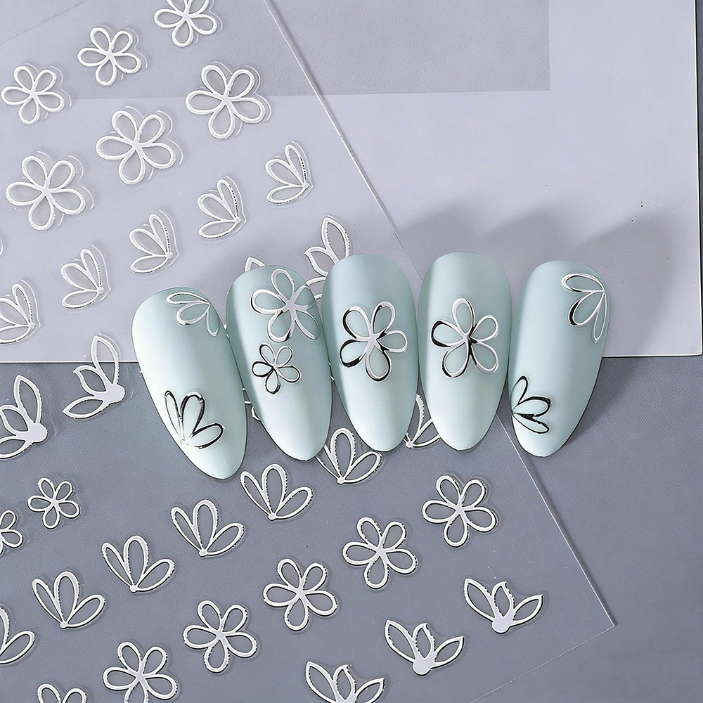 Florale Schmetterling Nagelkunst Aufkleber