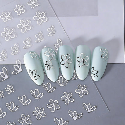 Florale Schmetterling Nagelkunst Aufkleber