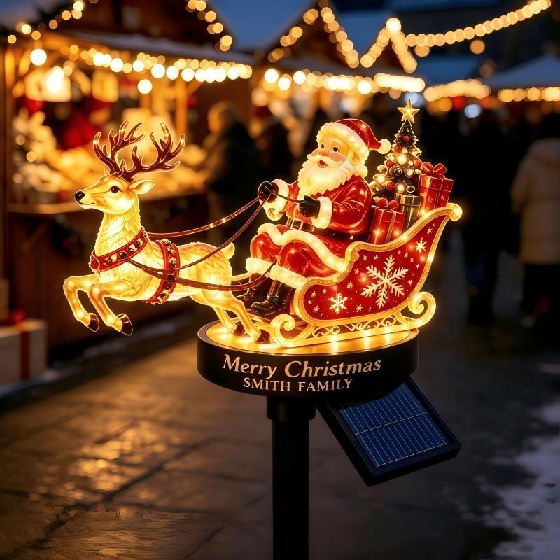Weihnachtslichte Dekoration mit Santa und Rentier Brehn