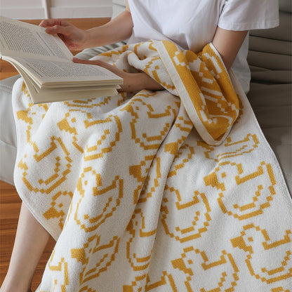 Kuscheldecke mit Teddy-Jacquardmuster und extra-weichem Frottee