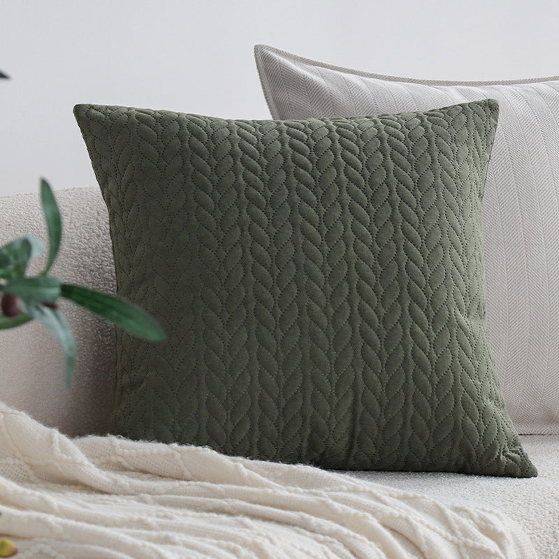 Quadratischer gequilteter Zierkissenbezug mit Kabel‑Tufting und softem Mikrofaser‑Finish Brehn
