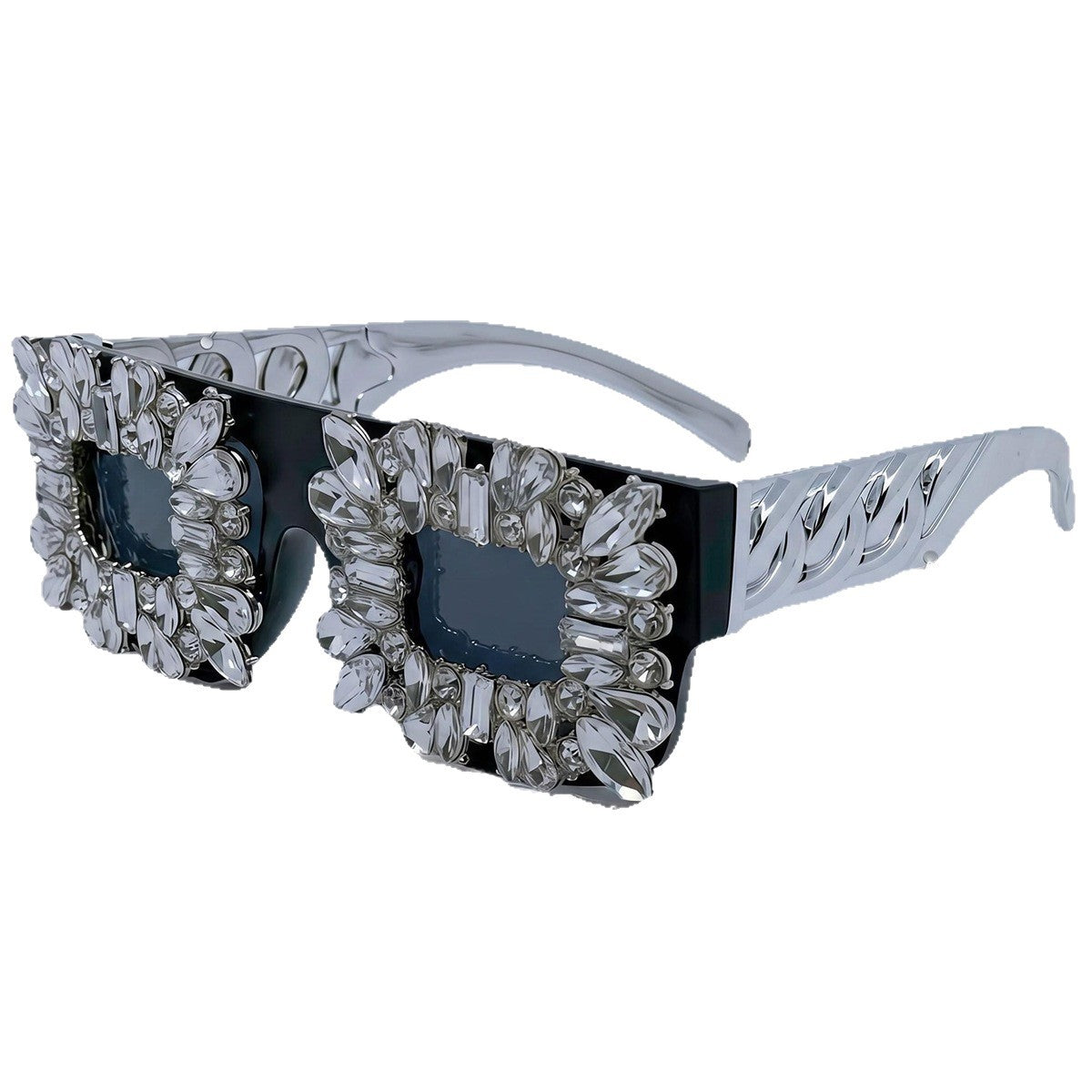 Damen Sonnenbrille im vintage Design mit funkelnden Kristallverzierungen Brehn
