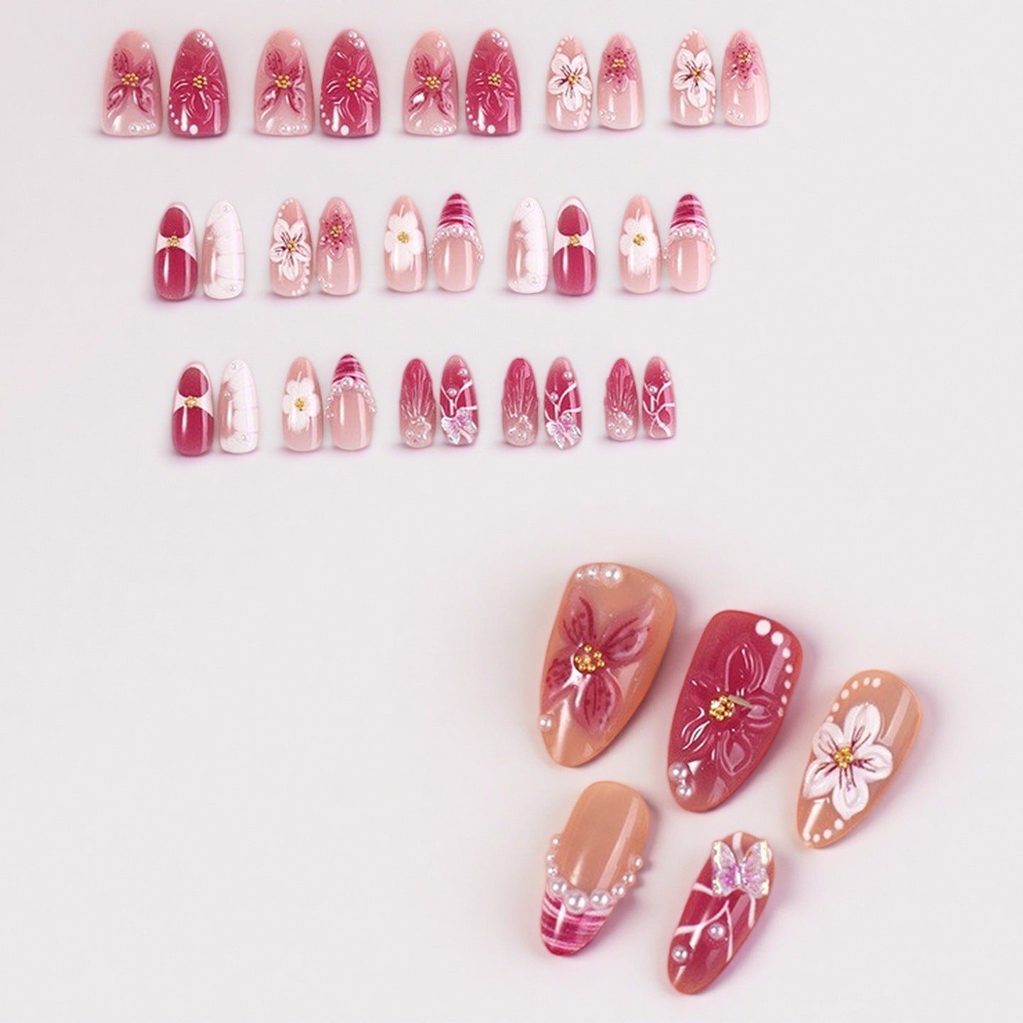 Professionelles Press-On-Nagelset mit trendigen Designs Brehn