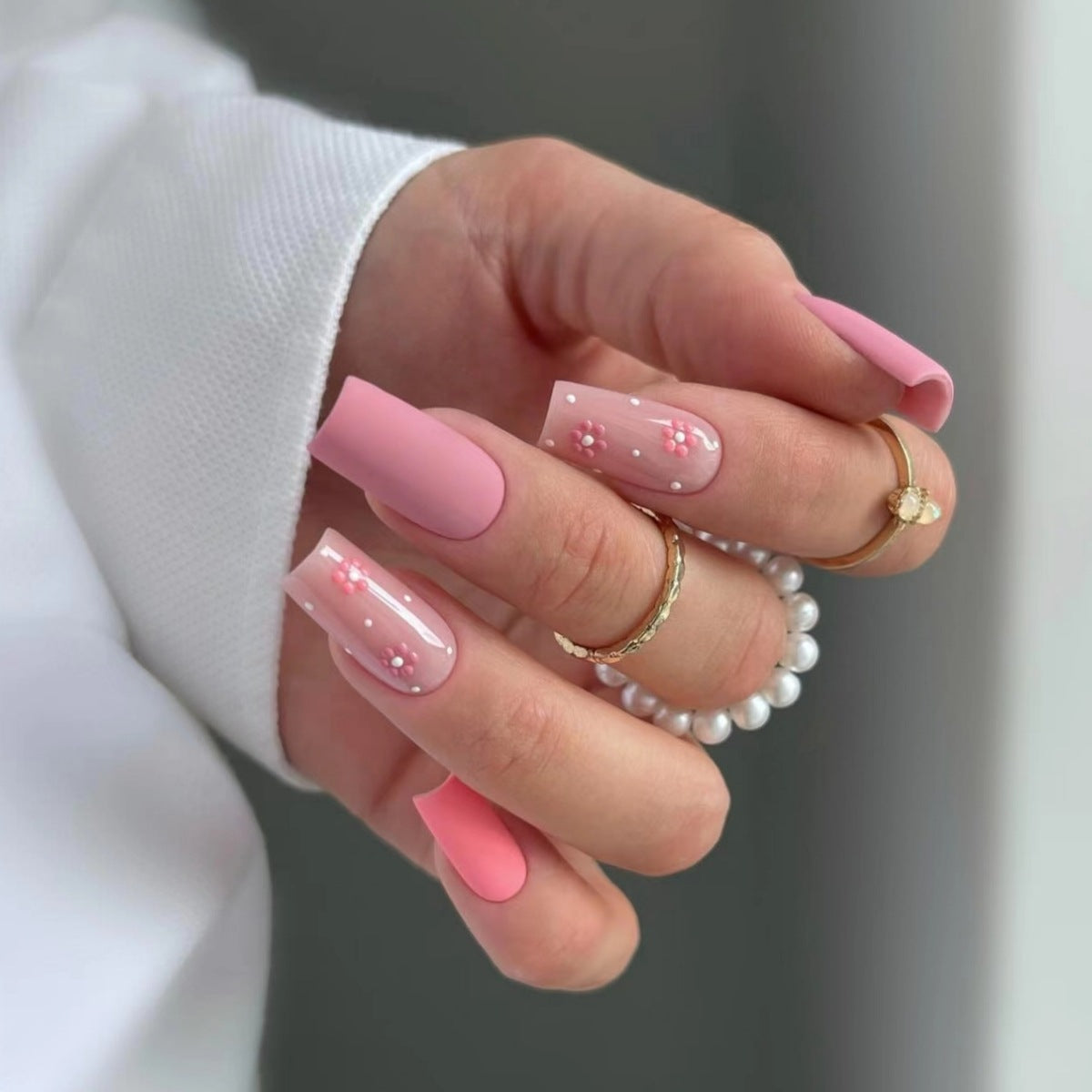 Elegante florale Acrylnagelverlängerungen Brehn 1789915616