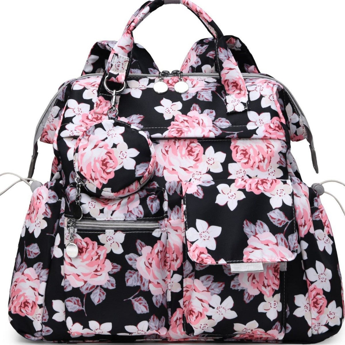 Multi-Taschen Blumen Design Rucksack Brehn