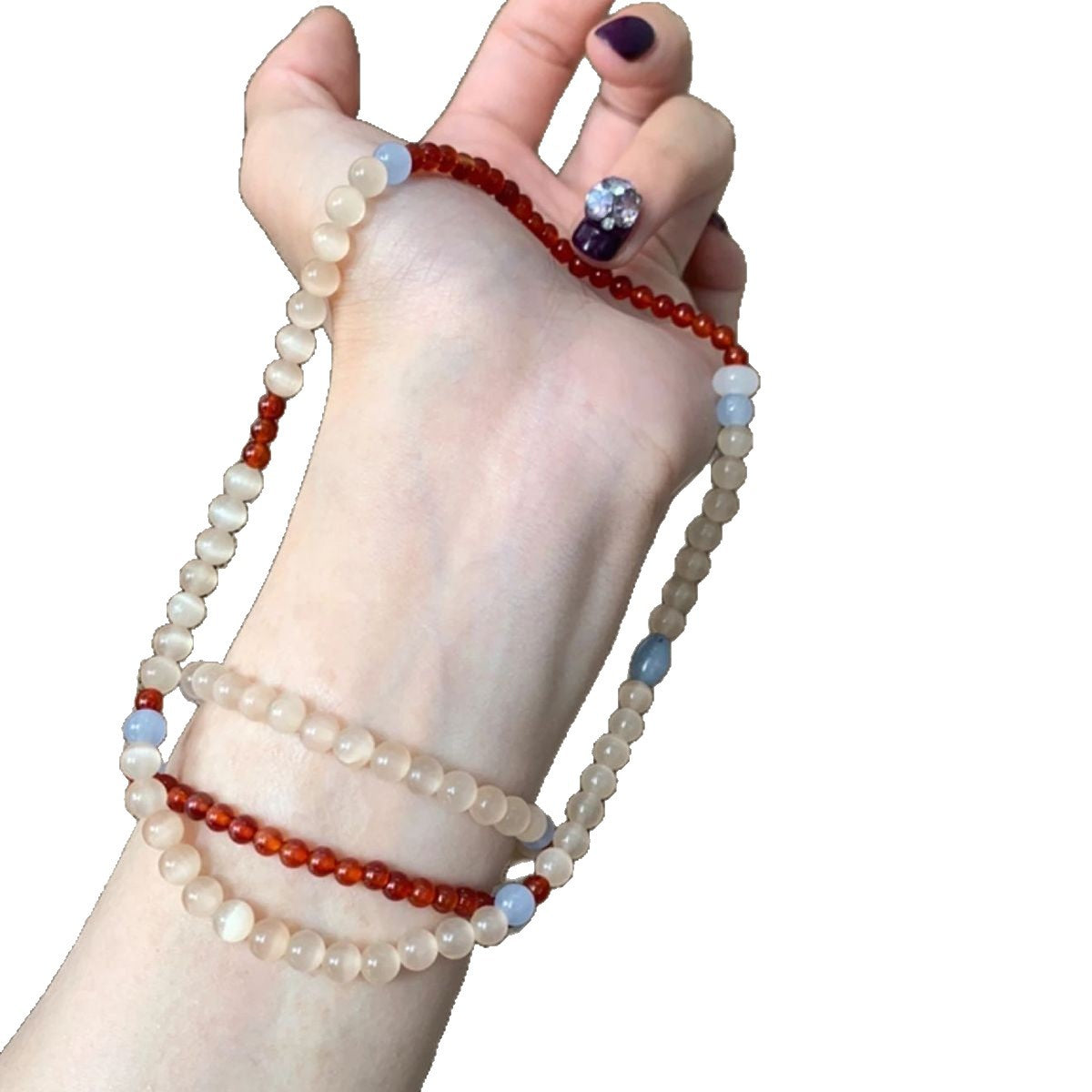 Handgefertigtes Edelstein-Stretch-Armband Brehn