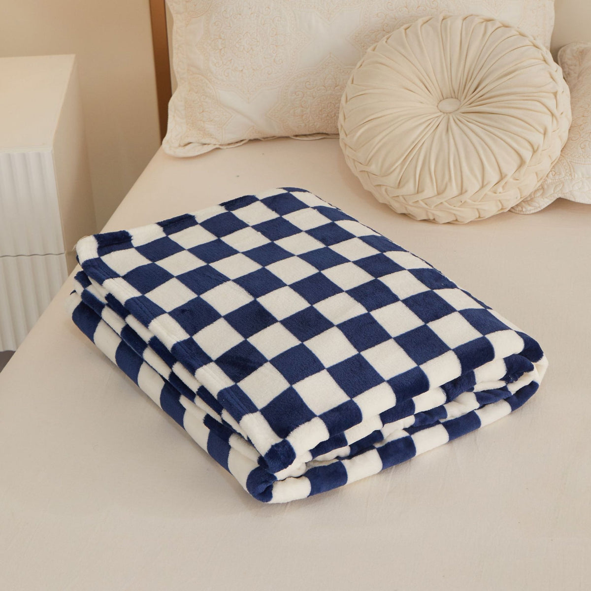 Kariertes Fleece-Wurfdecke