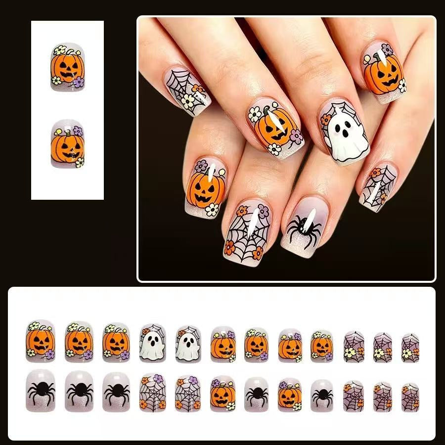 Kunstnagelset mit festlichen Halloween-Motiven Brehn