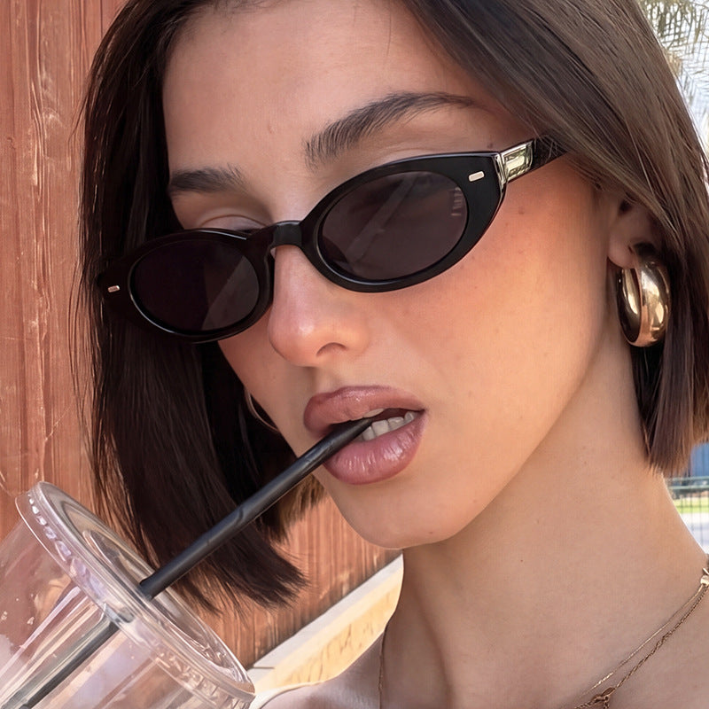 Damen Cat-Eye Sonnenbrille mit modernem transparentem Rahmen Brehn