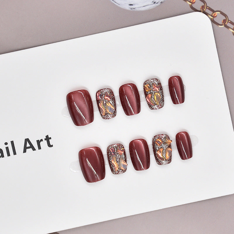 Künstlerisches mit Glitter verziertes Press-On Nagelset Brehn