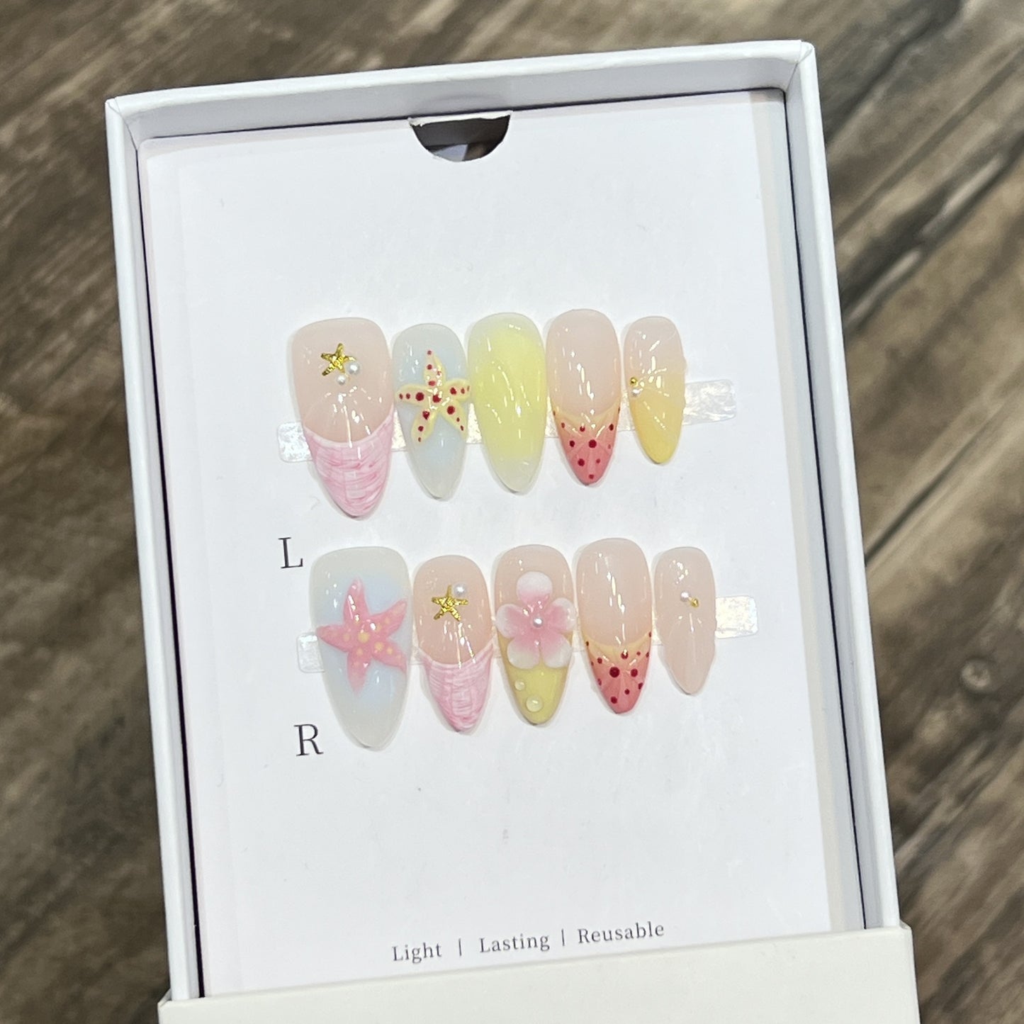Sommer-inspiriertes Press-On Nagelkunstset Brehn