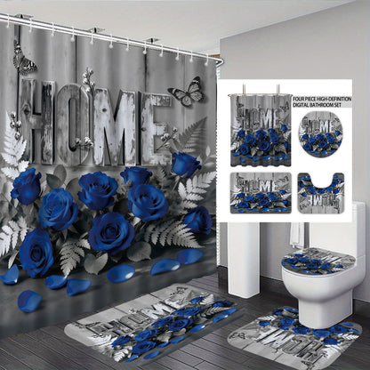 Künstlerisches Floral-Themen Badezimmer-Dekorationsset Brehn