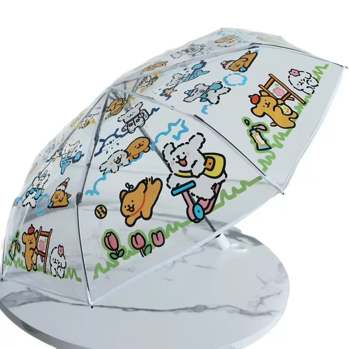 Damen Transparenter Regenschirm mit tierischen Motiven Brehn