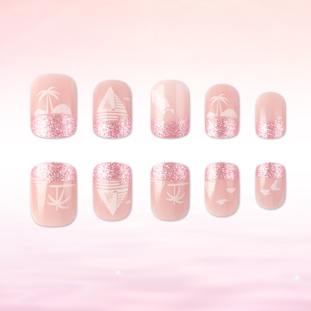 Tropisches Strand-Themen-Nagelkunstdesign Brehn