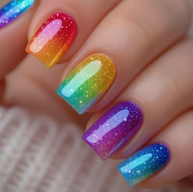 Gradient Glitter Nail Art Enhancements Brehn